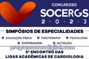 Congresso SOCERGS 2023 apresenta Simpósios de Especialidades nas áreas de Fisioterapia, Educação Física, Psicologia, Enfermagem e Nutrição