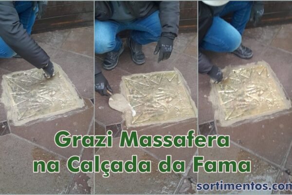 Grazi Massafera eternizada na Calçada da Fama em Gramado