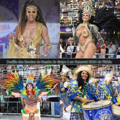 Carnaval de Vitória no Sambão do Povo : fotos dos desfiles das escolas de samba do Grupo A e Especial no anos de 2022, 2023 e 2024