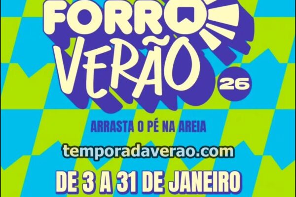 Shows Forró Verão 2026 na Praia de Tambaú em João Pessoa - Programação Forró Verão 2026 - programacaodigital.com