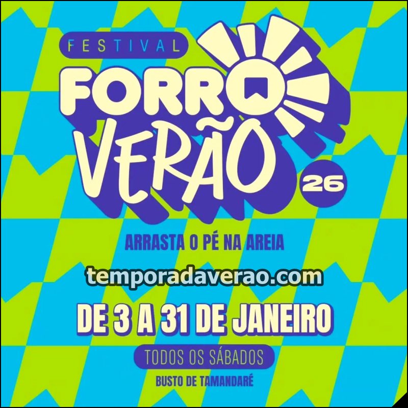 Shows Forró Verão 2026 na Praia de Tambaú em João Pessoa - Programação Forró Verão 2026 - programacaodigital.com