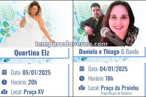 Programação dos shows do projeto Verão Cultural em Torres no litoral gaúcho