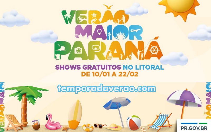 Programação dos shows gratuitos no Verão Maior Paraná 2025 no litoral paranaense