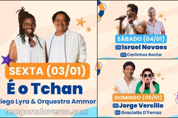 Programação dos shows na Arena de Verão 2025 na praia de Camburi em Vitória no Espírito Santo