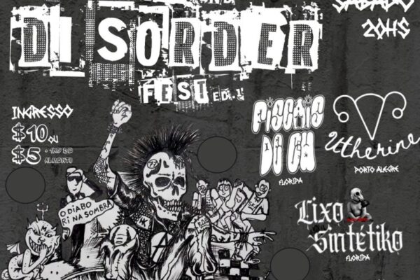 Punk and Disorder Fest no Caos Bar em Porto Alegre terá shows das bandas Utherine, Surto Psicótico, Lixo Sintétiko e Fiscais de Cv