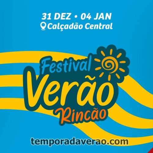 Shows Festival de Verão 2026 no Balneário Rincão no litoral de Santa Catarina - programacaodigital.com