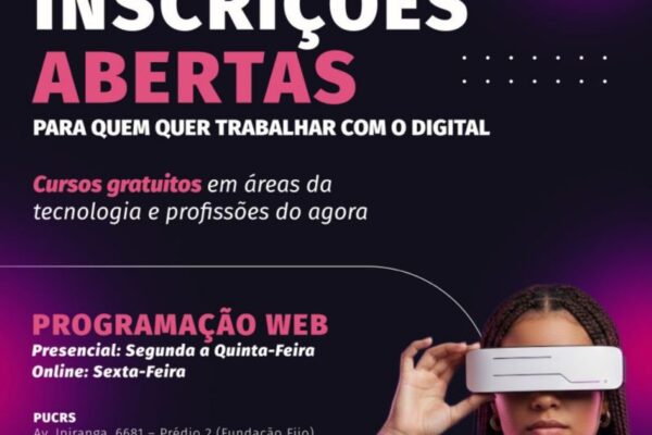 Curso gratuito e presencial de Programação Web em Porto Alegre