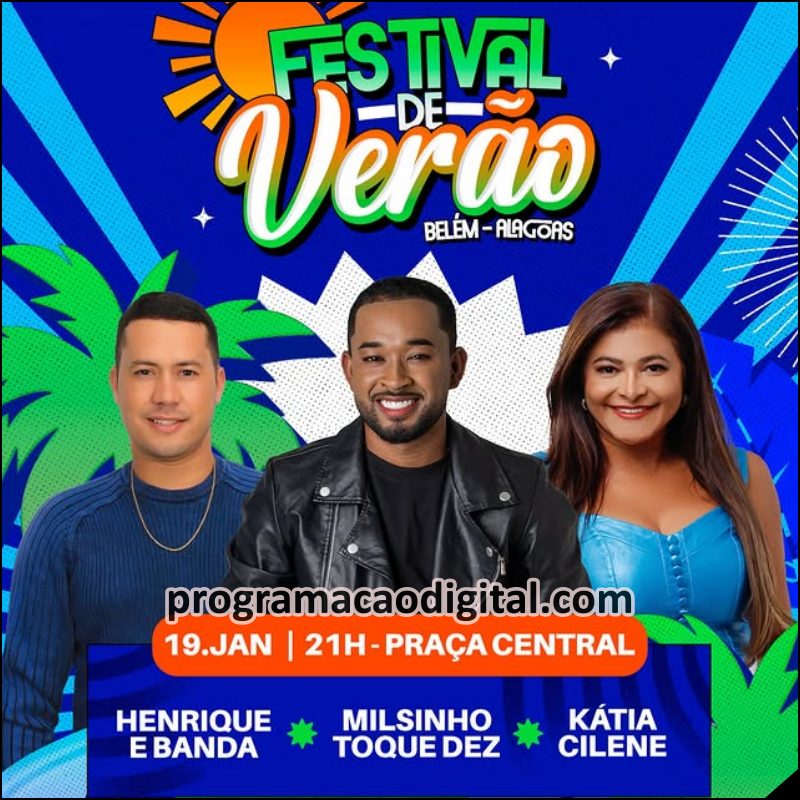 Programação do Festival de Verão de Belém em Alagoas - programacaodigital.com