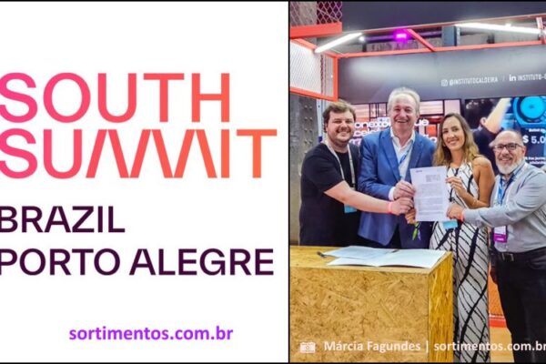 South Summit Brazil 2026 em Porto Alegre : representantes da CAIXA e do Instituto Caldeira assinam termo de cooperação