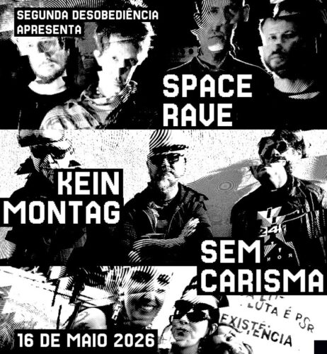 Segunda Desobediência apresenta bandas Sem Carisma, kein Montag e Space Rave no Caos Bar em Porto Alegre
