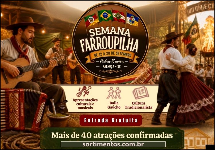 Programação Semana Farroupilha no Lago da Pedra Branca em Palhoça